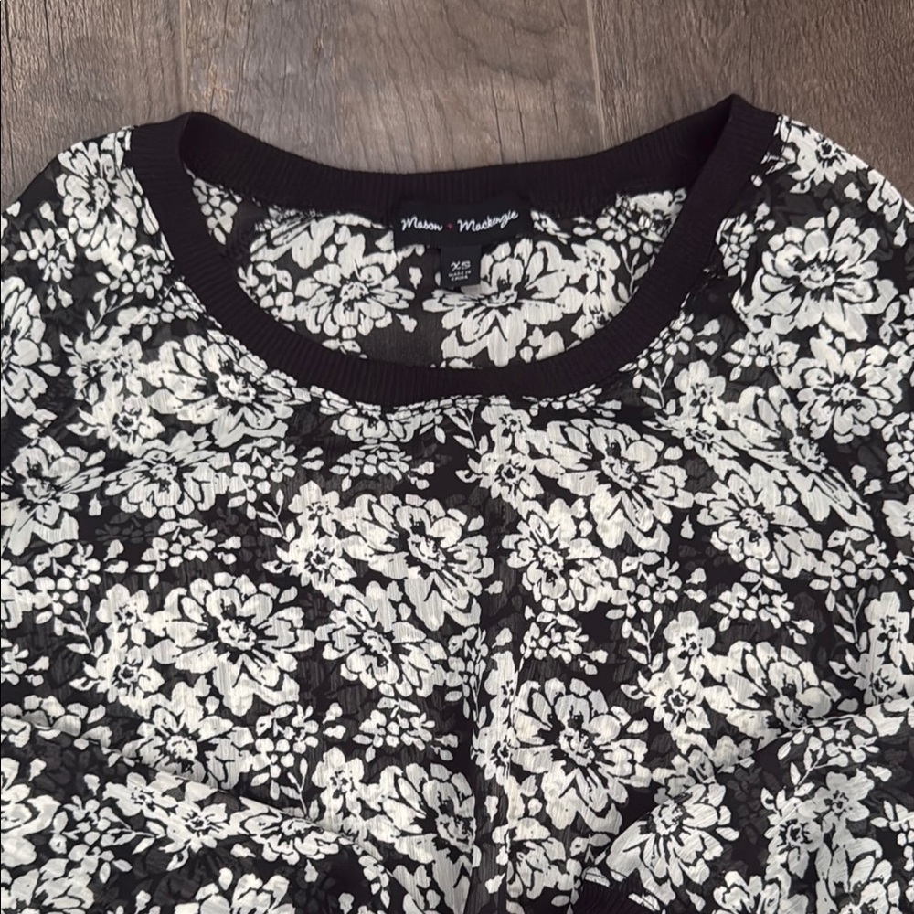 Maison Martin Margiela Black and White Floral Blouse